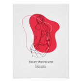 One Line Drawing | Abstract Face Modern Art Print ポスター (正面)