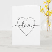 One Line Love Heart Card カード (黄色い花)