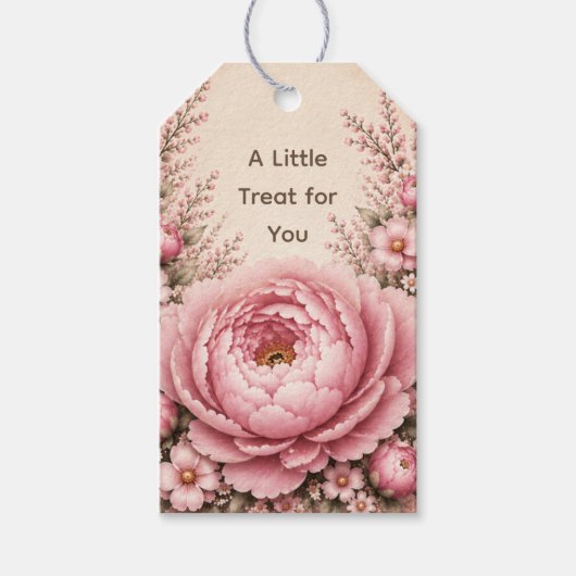 One Little Friend Floral ファーストバースデー ギフトタグ (正面)