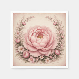 One Little Friend Floral ファーストバースデー スタンダードカクテルナプキン