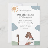 One Little Lamb Psalm 23 Birthday 招待状 (正面)