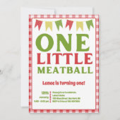 One Little Meatball First Birthday Invitation 招待状 (正面)