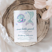 One Little Pearl 1st Birthday 招待状