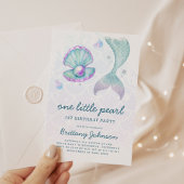 One Little Pearl 1st Birthday 招待状