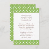 One Little Request Green Baby Shower Book エンクロージャーカード (正面/裏面)