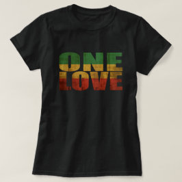 ONE LOVE赤、金ゴールド、緑 Tシャツ