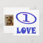 One Love art pattern blue hint of purple (正面/裏面)