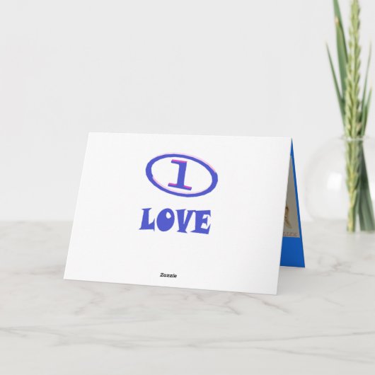 One Love art pattern blue hint of purple カード (裏面)