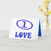 One Love art pattern blue hint of purple カード (黄色い花)