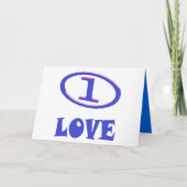 One Love art pattern blue hint of purple カード (正面)