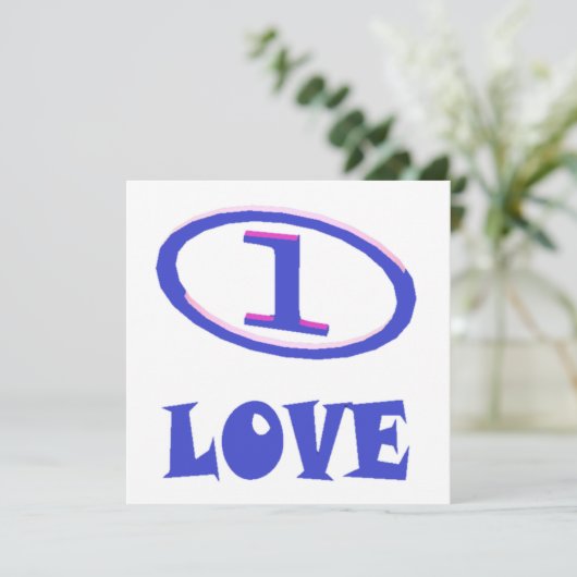 One Love art pattern blue hint of purple カード (スタンド正面)