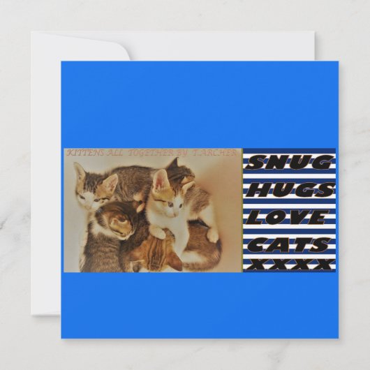 One Love art pattern blue hint of purple カード (裏面)