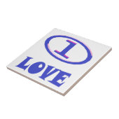 One Love art pattern blue hint of purple タイル (側面)