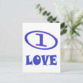 One Love art pattern blue hint of purple ポストカード (スタンド正面)