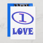 One Love art pattern blue hint of purple ポストカード (正面/裏面)