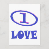 One Love art pattern blue hint of purple ポストカード (正面)