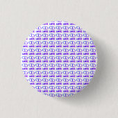 One Love art pattern blue hint of purple 缶バッジ (正面)