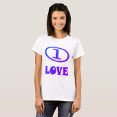 One Love art pattern blue hint of purple Tシャツ (正面フル)
