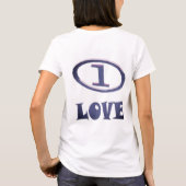 One Love art pattern blue hint of purple Tシャツ (裏面)
