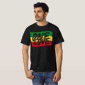 One Love Drapeau Reggae Rasta Tシャツ (正面フル)