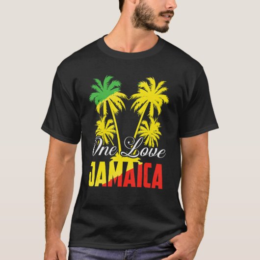 One Love Jamaica  Rasta Reggae Music Caribbean Pri Tシャツ (正面)