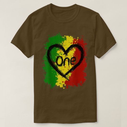 One Love Jamaica T Shirt Rasta Reggae Music Caribb Tシャツ (デザイン正面)