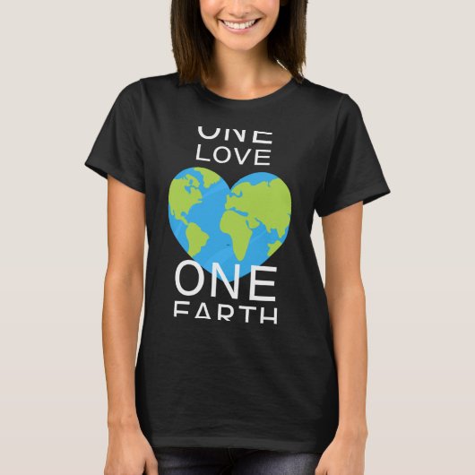 One Love One Earth Earth Day Save Our Planet T Shi Tシャツ (正面)