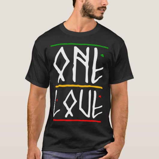 One Love Rasta Colors Reggae Tシャツ (正面)