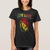 One Love Rasta Lion Jamaican Pride Reggae African Tシャツ (正面)
