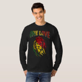 One Love Rasta Lion Jamaican Pride Reggae African Tシャツ (正面フル)