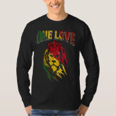 One Love Rasta Lion Jamaican Pride Reggae African Tシャツ (正面)
