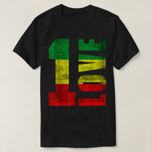 One Love Rasta Reggae Jamaican Pride Positivity Vi Tシャツ (デザイン正面)