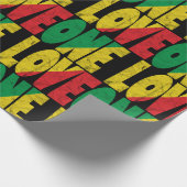 One Love Rasta Reggae Typographic Pattern ラッピングペーパー (角)