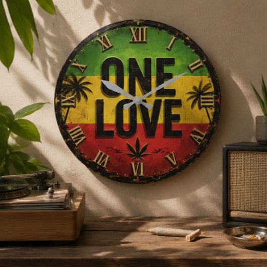 One Love Regga ラージ壁時計