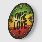 One Love Regga ラージ壁時計 (傾斜)
