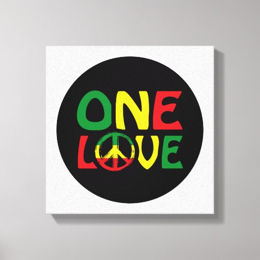 One Love, Reggae design キャンバスプリント (正面)