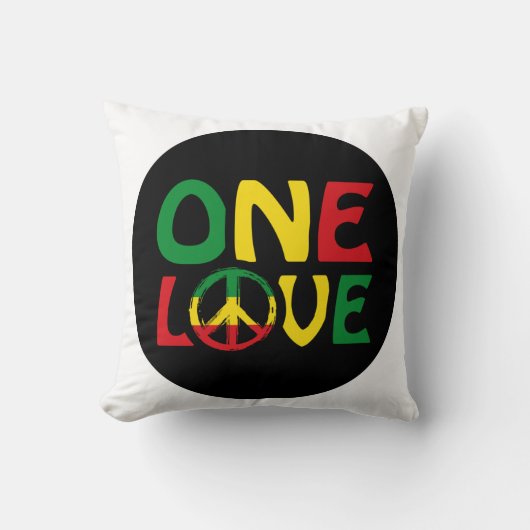 One Love, Reggae design クッション (正面)