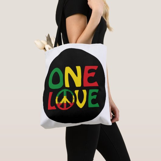 One Love, Reggae design トートバッグ (クローズアップ)
