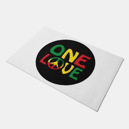 One Love, Reggae design ドアマット (アングル)