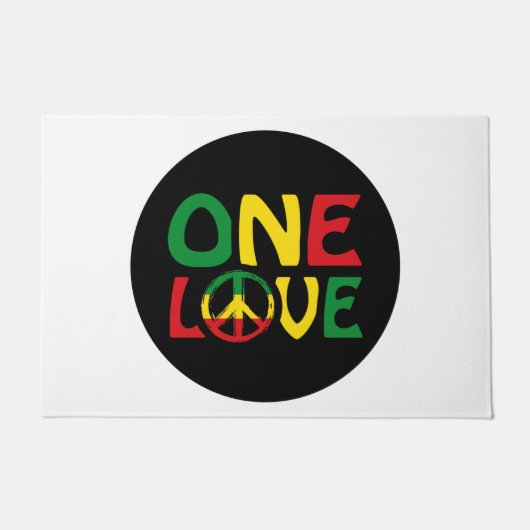 One Love, Reggae design ドアマット (正面)