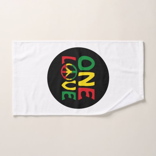One Love, Reggae design ハンドタオル (ハンドタオル)