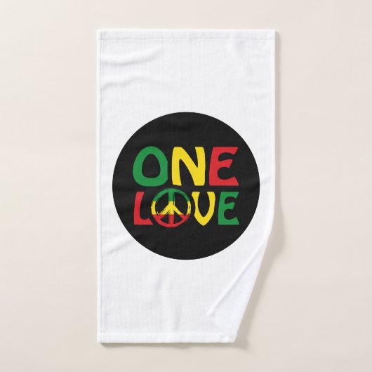 One Love, Reggae design ハンドタオル (ハンドタオル)