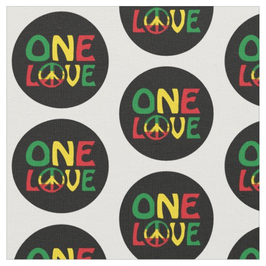 One Love, Reggae design ファブリック (クローズアップ)