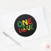 One Love, Reggae design ラウンドシール (封筒)