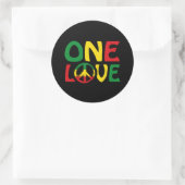 One Love, Reggae design ラウンドシール (バッグ)