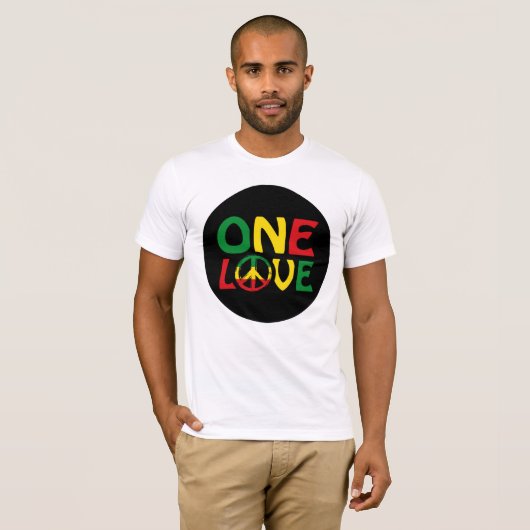 One Love, Reggae design Tシャツ (正面フル)