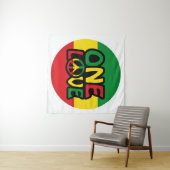 One Love, Reggae design with reggae colors タペストリー (インサイチュ(横))