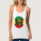 One Love, Reggae design with reggae colors タンクトップ (正面)