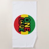 One Love, Reggae design with reggae colors ビーチタオル (正面)