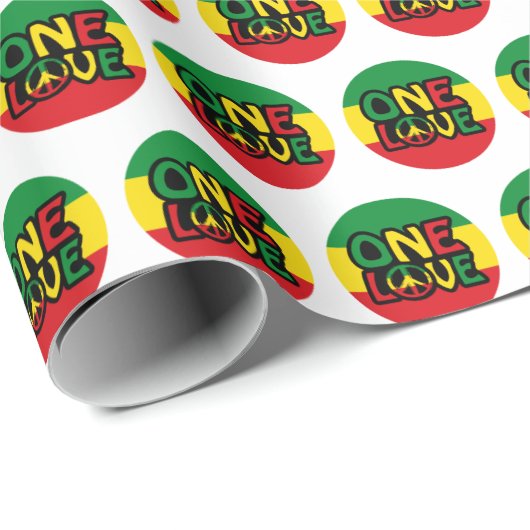 One Love, Reggae design with reggae colors ラッピングペーパー (ロールコーナー)